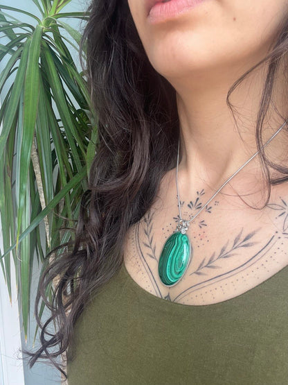 Collana con Malachite alta qualità - Collana Malachite vortice