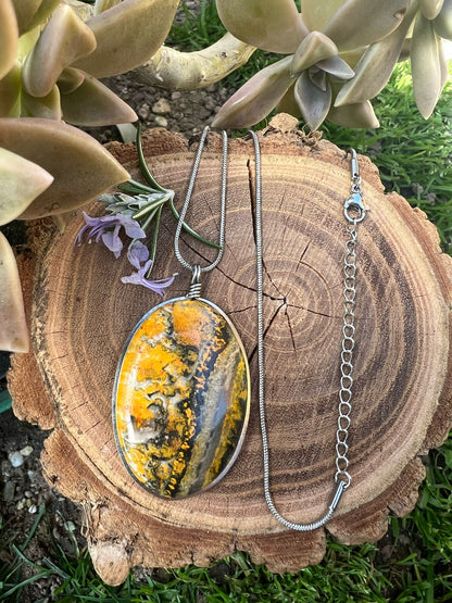 Collana con Diaspro BumbleBee dall' Indonesia - Diaspro Calabrone