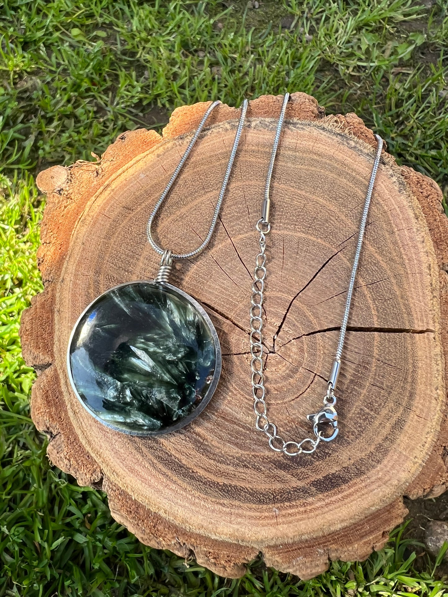 Collana con Serafinite tonda siberiana