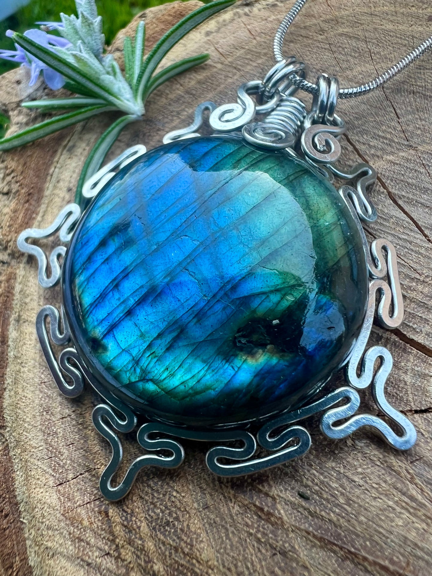 Medaglione con Labradorite - Aurora celeste