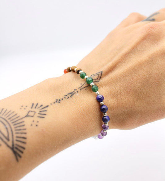 Bracciale con le pietre dei sette chakra