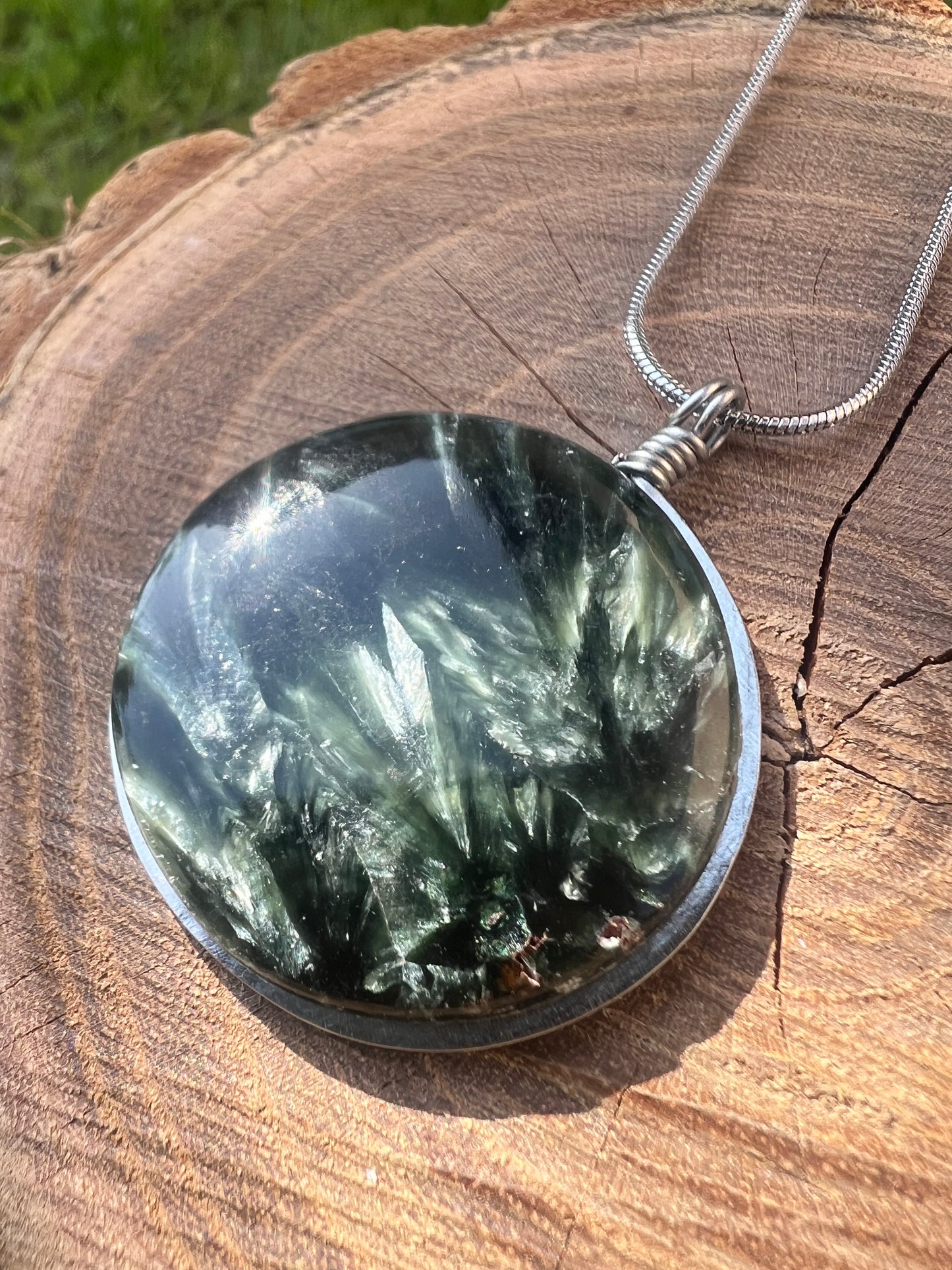 Collana con Serafinite tonda siberiana