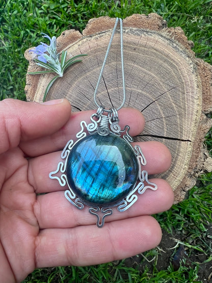 Medaglione con Labradorite - Aurora celeste