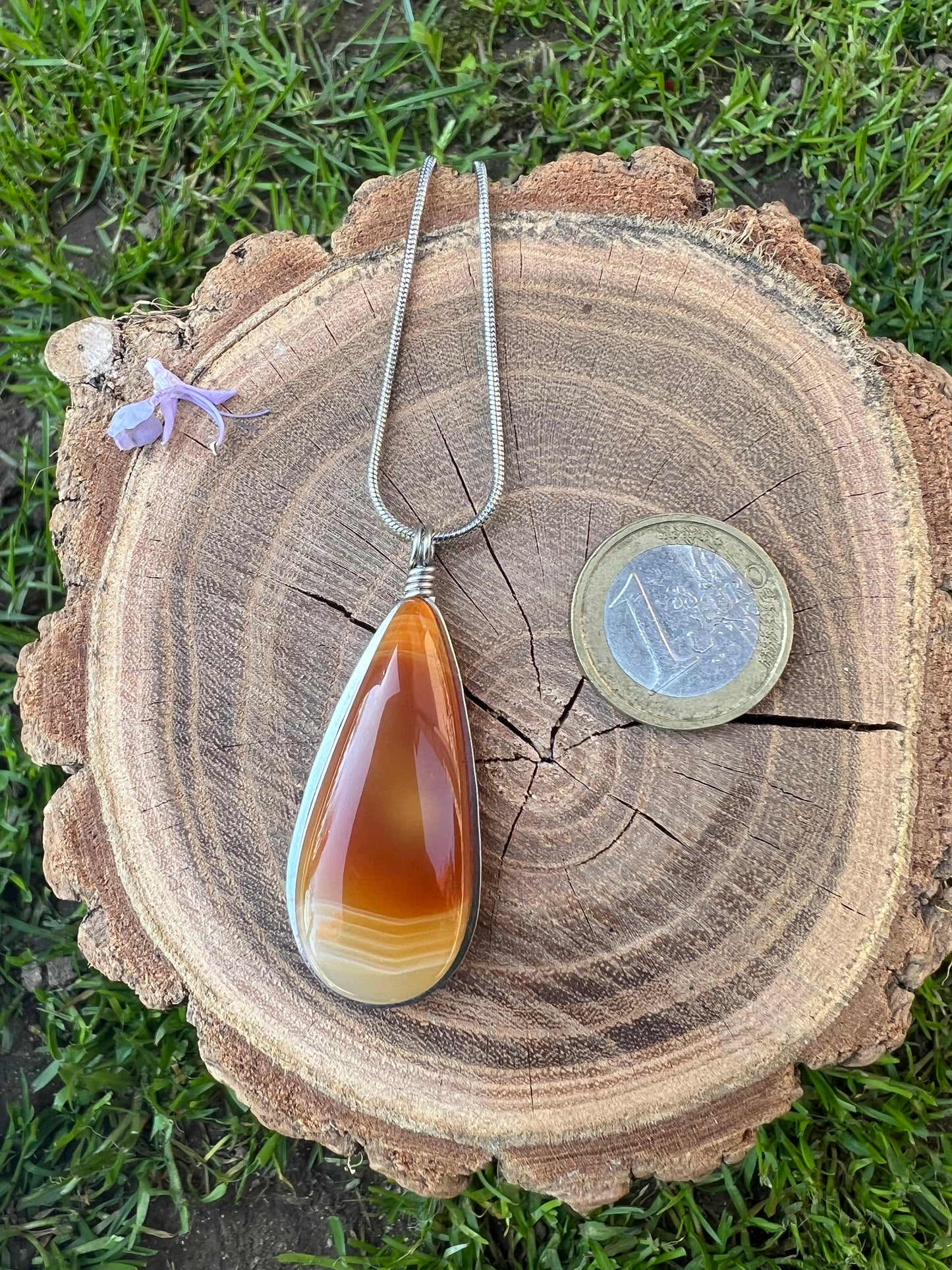 Collana di Agata Corniola - Fiamma del tramonto