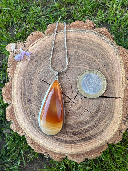 Collana di Agata Corniola - Fiamma del tramonto