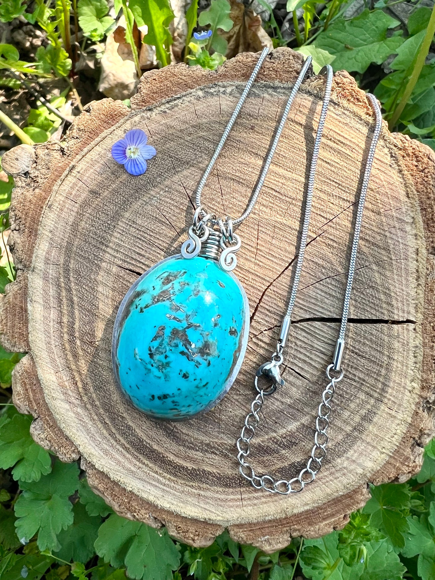 Collana con ciondolo di Turchese reale