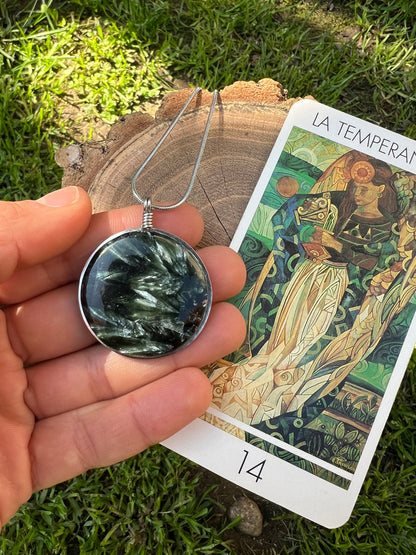 Collana con Serafinite tonda siberiana